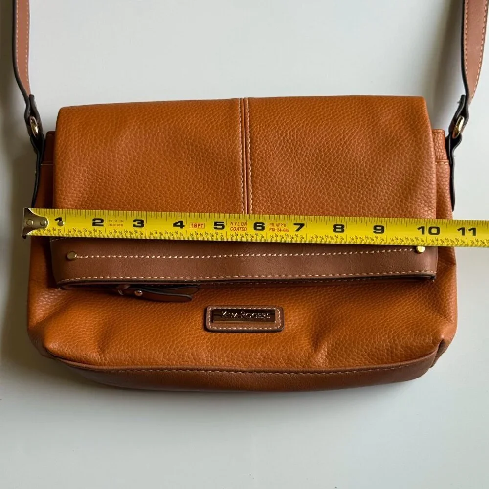 Kim Rogers Fold Over Crossbody Shoulder Handbag Tan / Brown